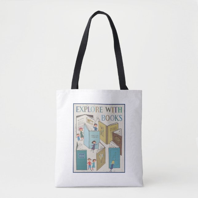 Explore with Books Tote Bag (Front)