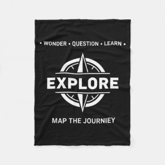 Explore Wonder Question Learn Map The Journey Fleece Blanket