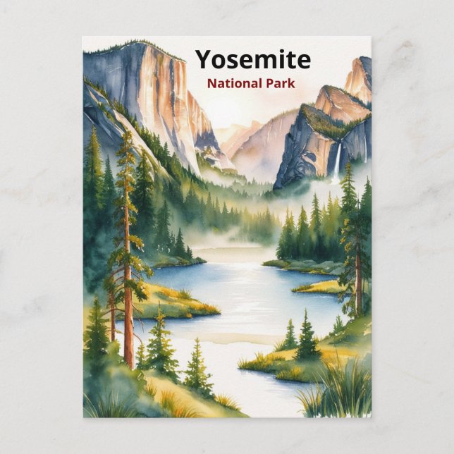 Explore Yosemite National Park: Nature’s Majestic  Holiday Postcard (Front)