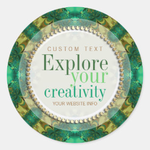 Explore Your Creativity  Green Fractals Sticker