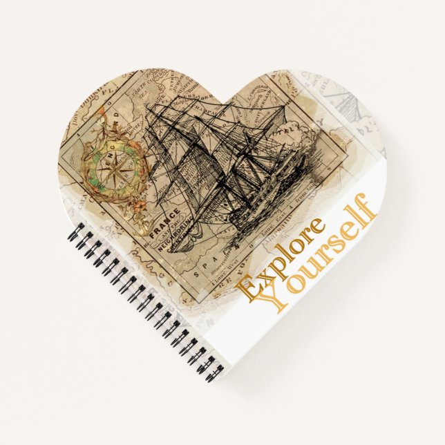 Explore Yourself Motivational Inspirational Quote Notebook (Front)