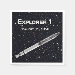 Explorer 1 Satellite Starry Sky Napkin