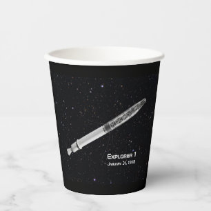 Explorer 1 Satellite Starry Sky Paper Cups
