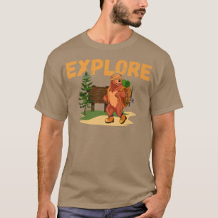 Explorer Backpacking Hiking Bear Lover Premium  T-Shirt