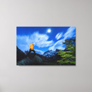 Explorer On Cerro Torre Area Canvas Print