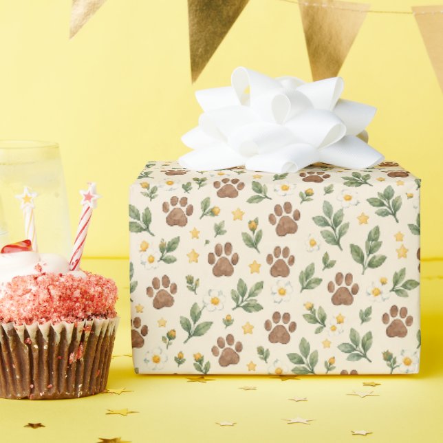 Explorer Paw Print Seamless Pattern Paper (Birthday Party)
