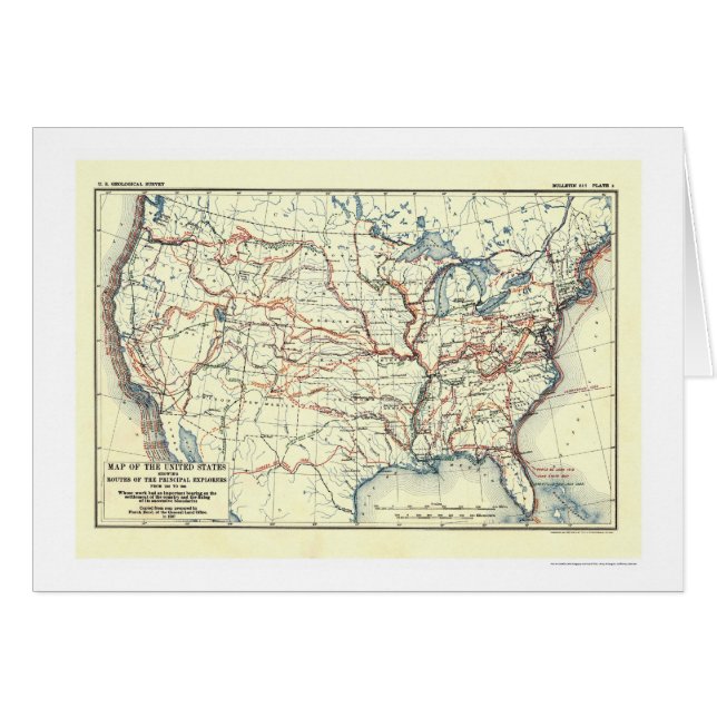 Explorer Routes In America 1907 (Front Horizontal)