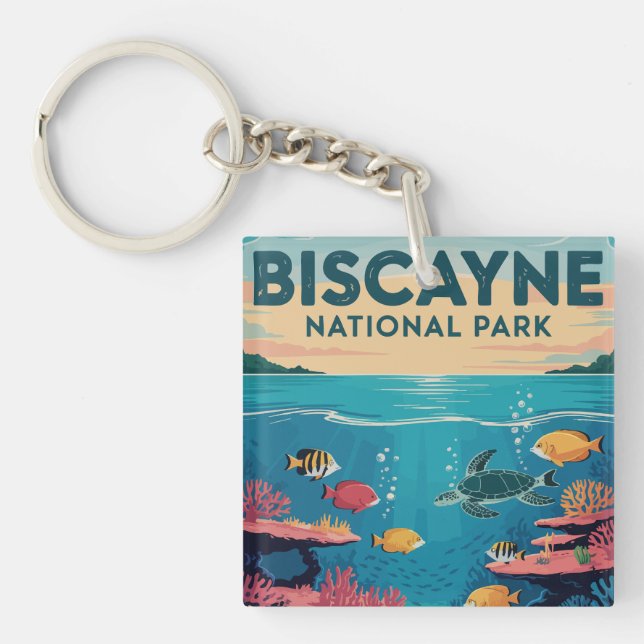 Exploring Biscayne National Park Florida Waters Key Ring (Front)