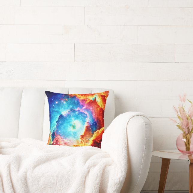 Exploring Colourful Nebula Art Cushion (Couch)