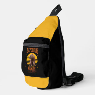 Exploring Family Bear Vintage Vacation Adventure Sling Bag