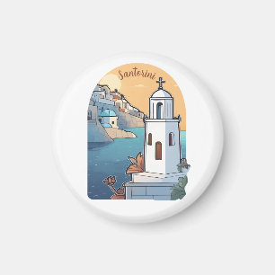 Exploring Santorini, Greece Magnet