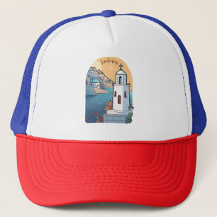 Exploring Santorini, Greece Trucker Hat