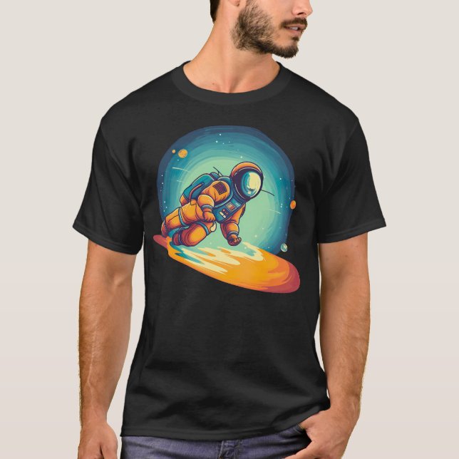 Exploring The Cosmos - Astronaut Space Exploration T-Shirt (Front)