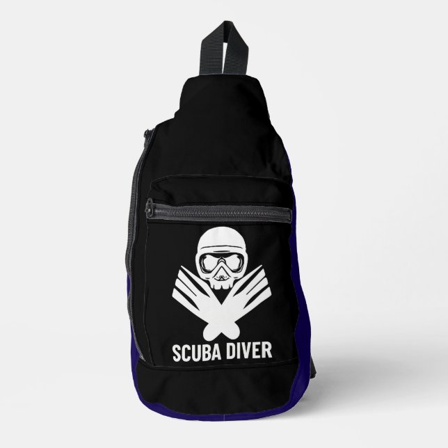 Exploring the Depths With Passionate Scuba Diver Sling Bag (Front)