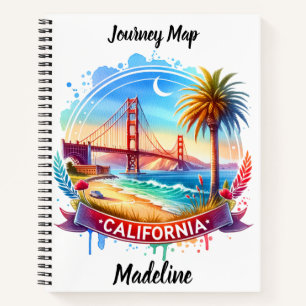 Exploring the golden shores by the iconic bridge notebook