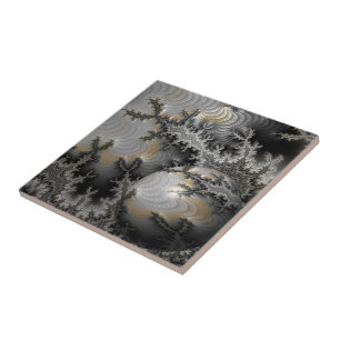 Exploring the Mandelbrot Realm Ceramic Tile