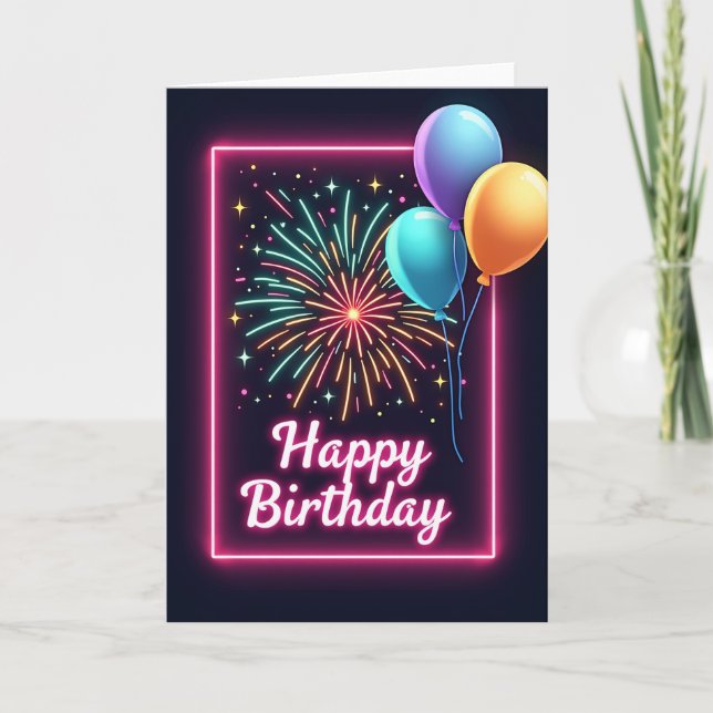 Explosion Birthday Light Card (Front)