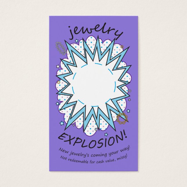 Explosion Card: Jewellery, Icy Purple (Front)