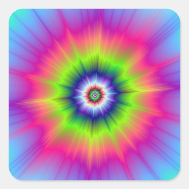 Explosion in Blue Green and Pink Sticker (Front)