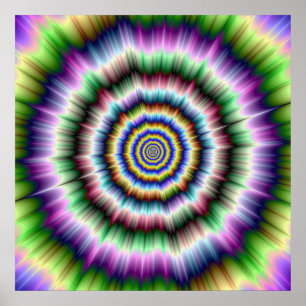 Explosion in Violet Green and Blue Poster