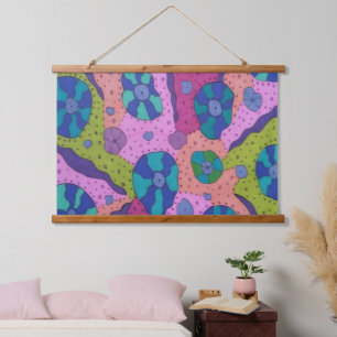 Explosion of Color Abstract Drawing Hanging Tapestry