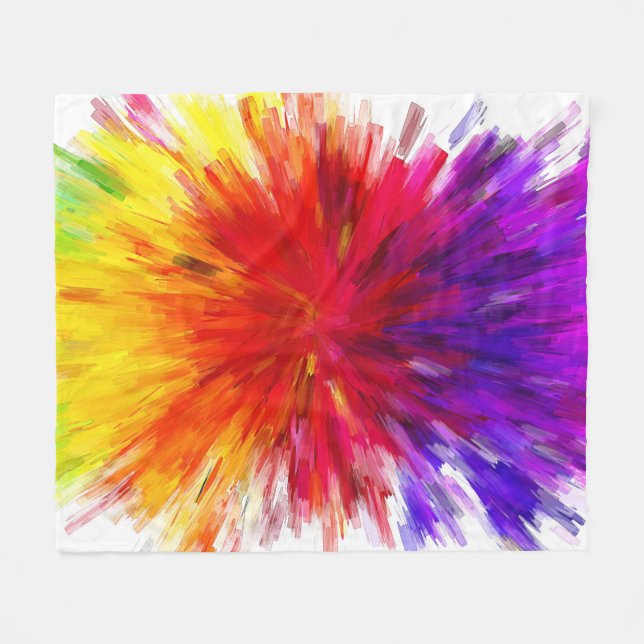 Explosion of Color Fleece Blanket (Front (Horizontal))