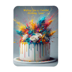 Explosion of Joy – Happy Birthday Cake Magnet