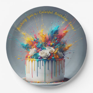 Explosion of Joy – Happy Birthday Cake Paper Plate