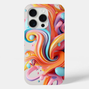 Explosion of pastel-coloured forms iPhone 15 pro case
