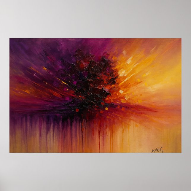 Explosive Abstract Energy – Colorful Abstract Wall Poster (Front)
