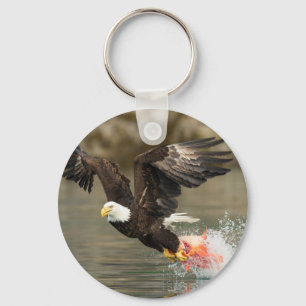 Explosive Bald Eagle Key Ring