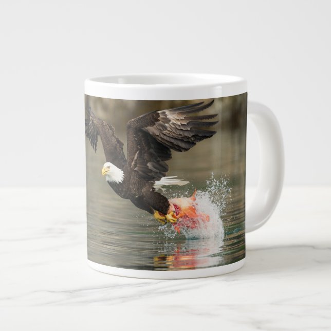 Explosive Bald Eagle Large Coffee Mug (Front Right)