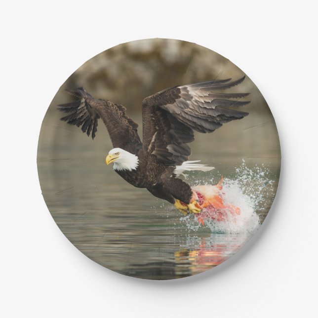 Explosive Bald Eagle Paper Plate (Front)