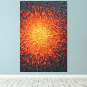 Explosive Burst of Light Textured Abstract Wall Canvas Print