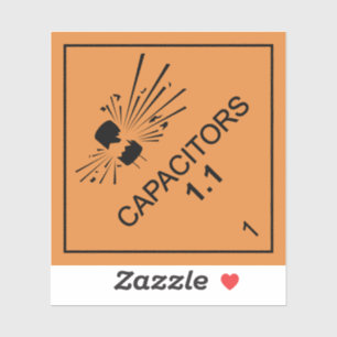 Explosive capacitors hazard diamond
