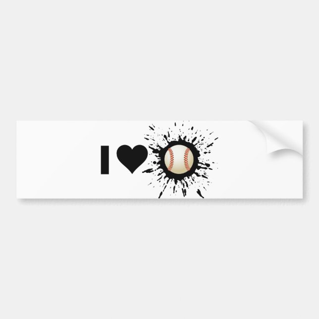 Explosive I Love Baseball Bumper Sticker (Front)