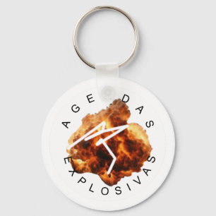 Explosive Iridescent Badge Key Ring