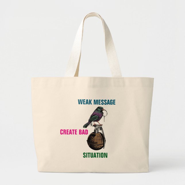 Explosive Message Large Tote Bag (Front)