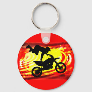 Explosive Motocross Jump Key Ring