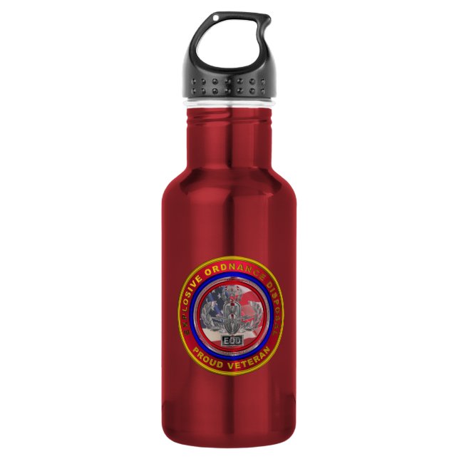 Explosive Ordnance Disposal (EOD) Veteran 532 Ml Water Bottle (Front)