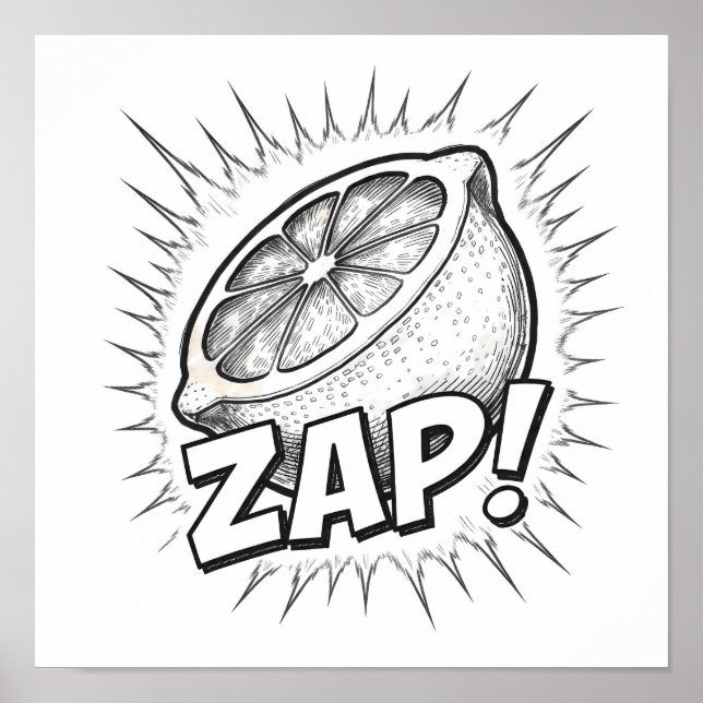 Explosive Pop Art Graphic: Zealous Zapping Zest Poster (Front)