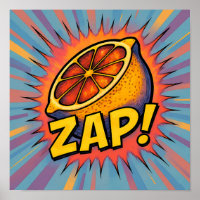 Explosive Pop Art Graphic: Zealous Zapping Zest