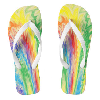 Explosive Rainbow Flip Flops