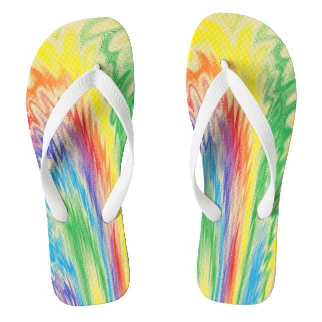 Explosive Rainbow Flip Flops (Footbed)