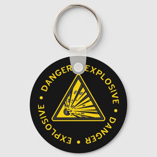 Explosive Warning Keychain (Front)
