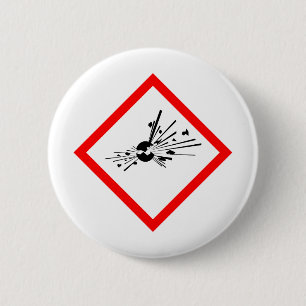 Explosive Warning Sign 6 Cm Round Badge