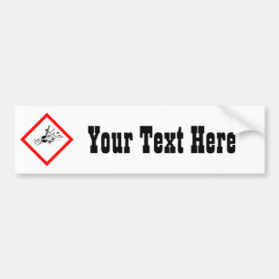 Explosive Warning Sign Bumper Sticker