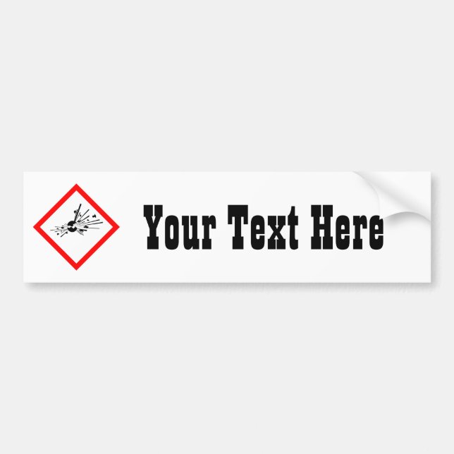 Explosive Warning Sign Bumper Sticker (Front)