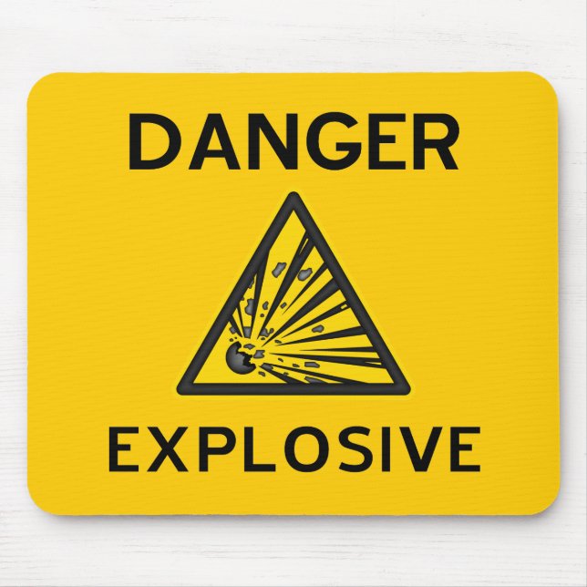 Explosive Warning Sign Mousepad (Front)