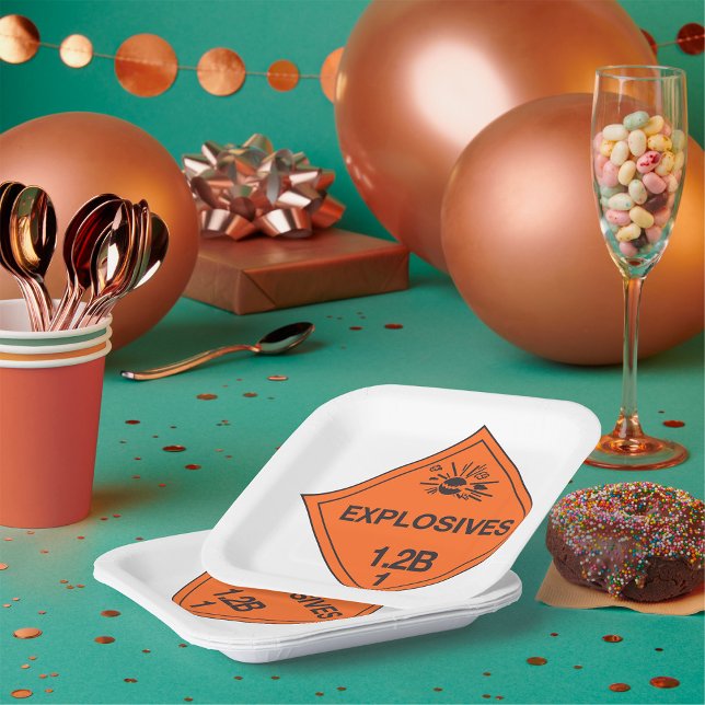 Explosives Sign Paper Plate (Creator Uploaded)